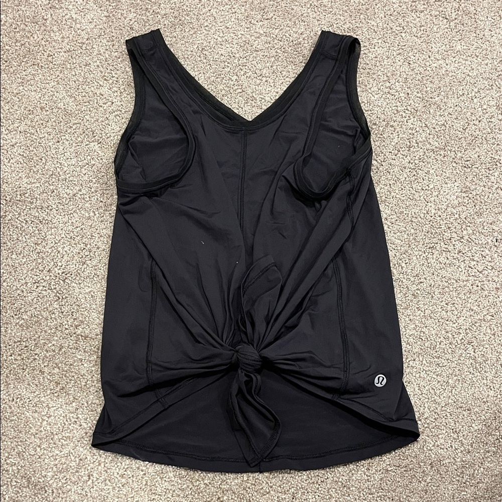 lululemon athletica Black V-Neck Tie Tank Top